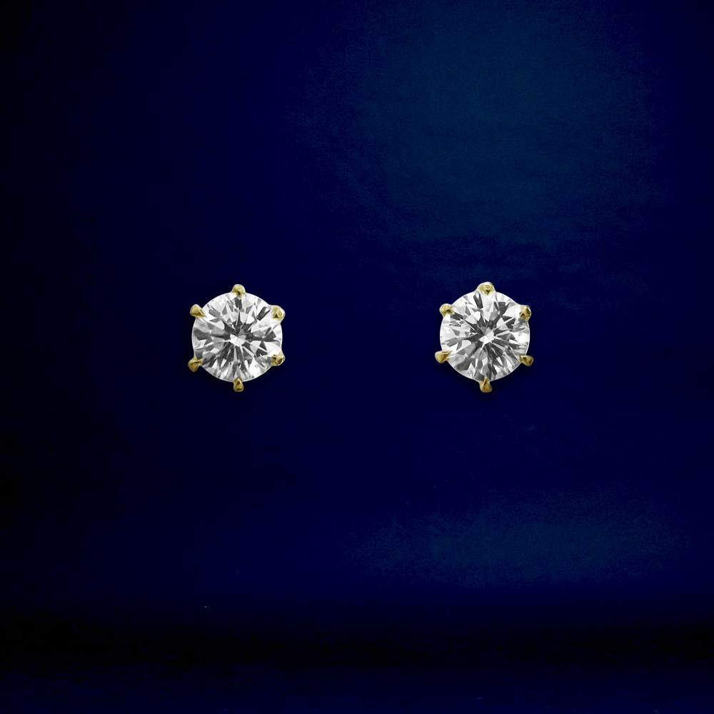 ブリリアント1粒ピアスK18YG 天然ダイヤモンド計0.30ct